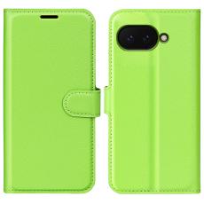  Google Pixel 9a Fodral Litchi L&auml;der Gr&ouml;n