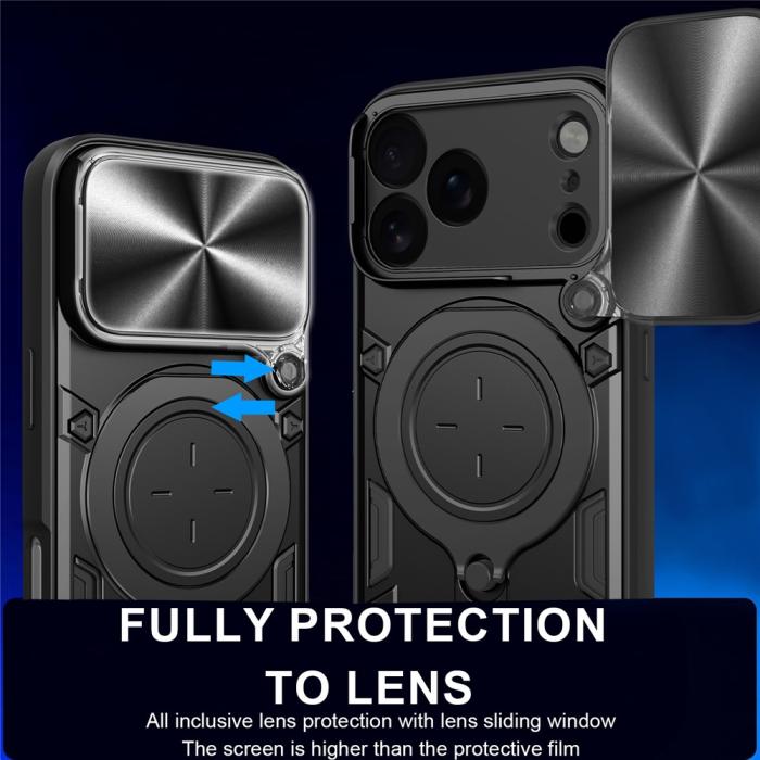 Bild 6,  iPhone 17 Pro Skal CamShield Kickstand Hybrid Svart
