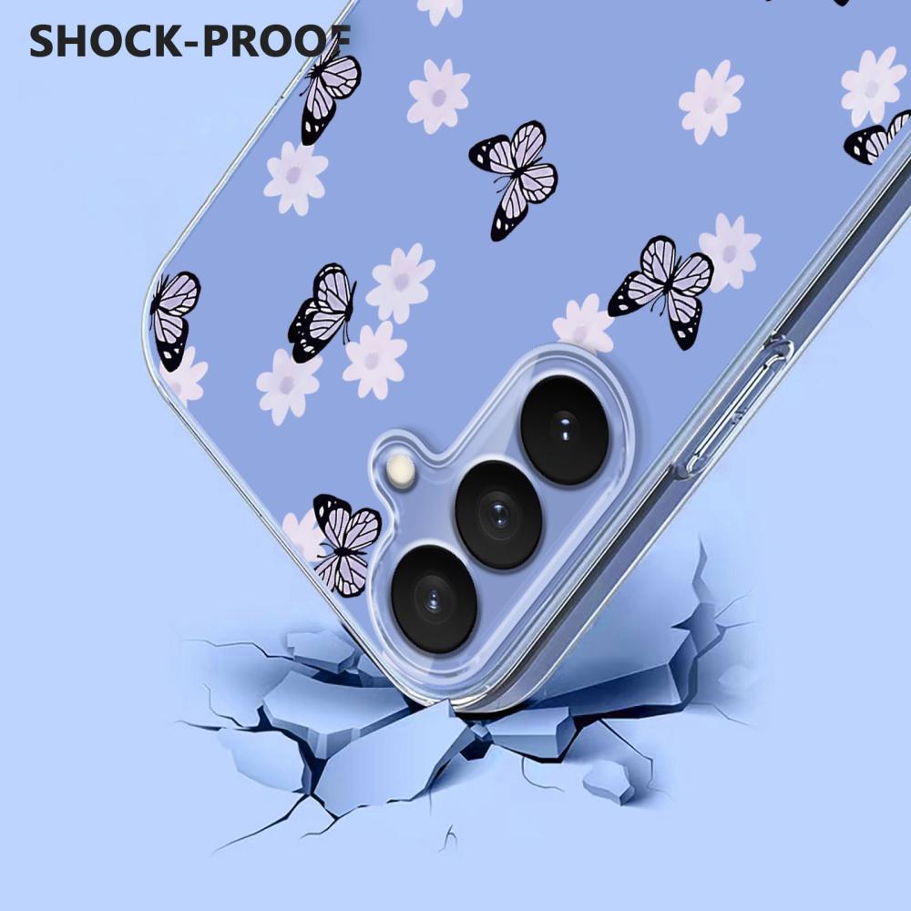  Samsung Galaxy S26 Plus Skal TPU Med Tryck Fjärilar / Blommor