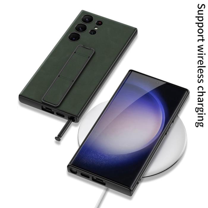Bild 3, GKK GKK Galaxy S24 Ultra Skal Läder Kickstand Matt Svart