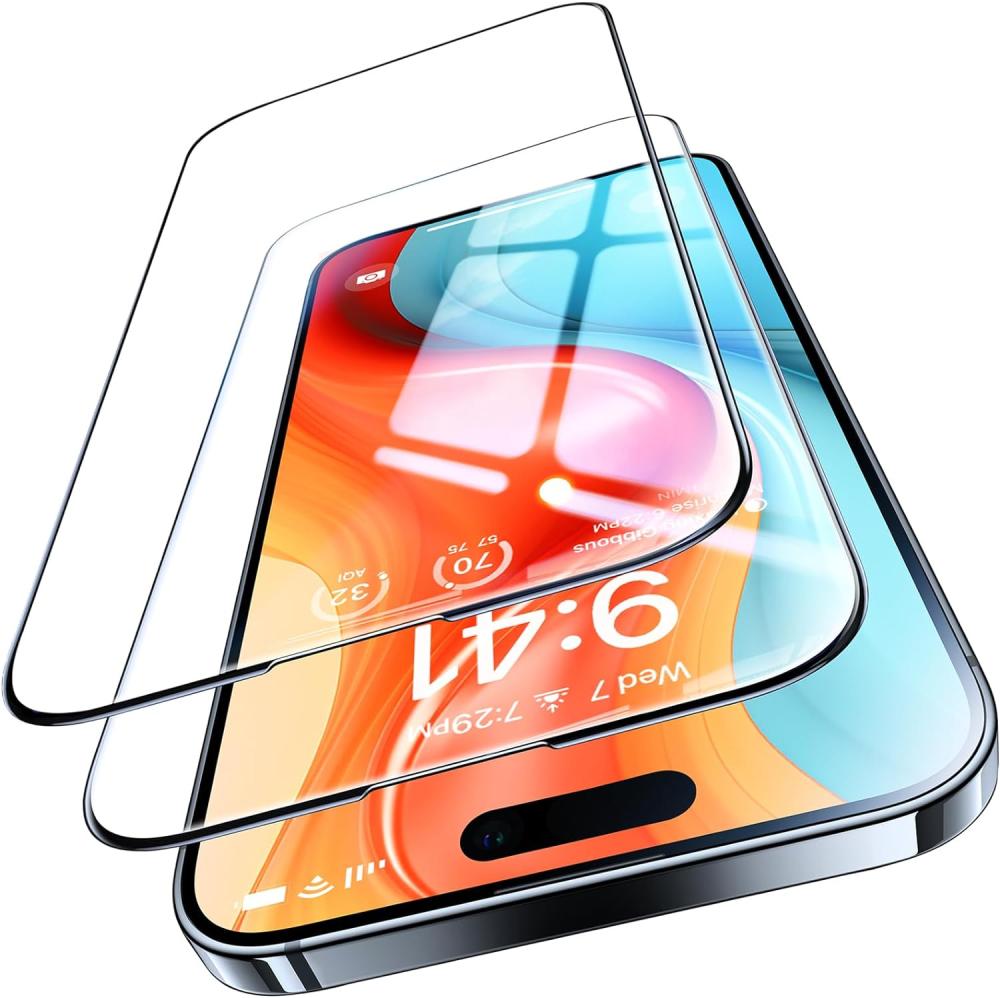 iPhone 17 Pro 2-Pack Heltäckande Skärmskydd i Härdat Glas