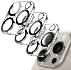  3-Pack iPhone 15 Pro Linsskydd I H&auml;rdat Glas