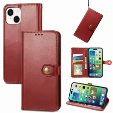  iPhone 15 Pro Fodral Solid Med Magnetisk M&auml;ssing R&ouml;d