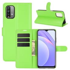  Xiaomi Redmi 9T - Litchi L&auml;der Fodral - Gr&ouml;n