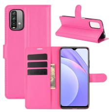  Xiaomi Redmi 9T - Litchi L&auml;der Fodral - Rosa