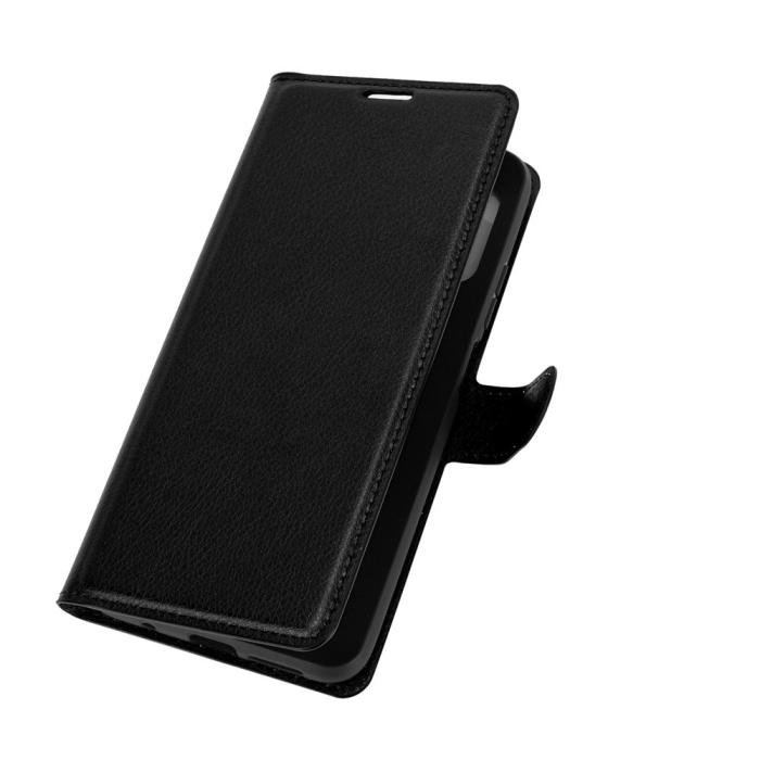 Bild 2,  Xiaomi Redmi 9T - Litchi Läder Fodral - Svart