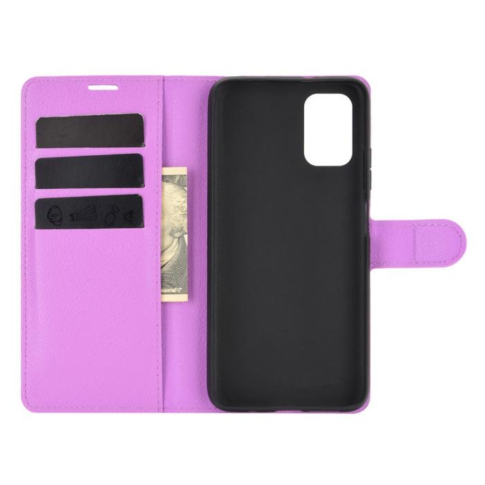 Bild 3,  Xiaomi Redmi 9T - Litchi Läder Fodral - Lila