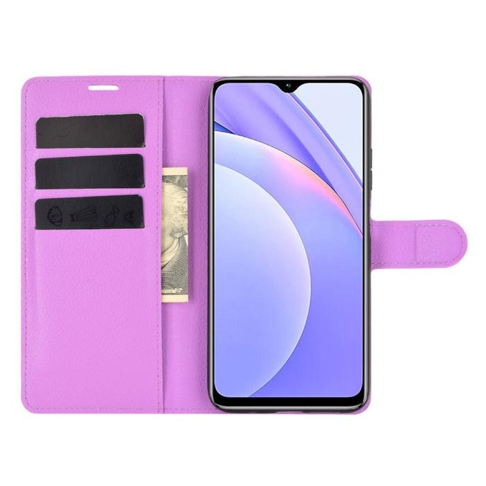 Bild 4,  Xiaomi Redmi 9T - Litchi Läder Fodral - Lila