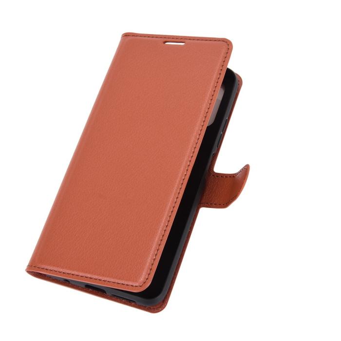 Bild 2,  Xiaomi Redmi 9T - Litchi Läder Fodral - Brun