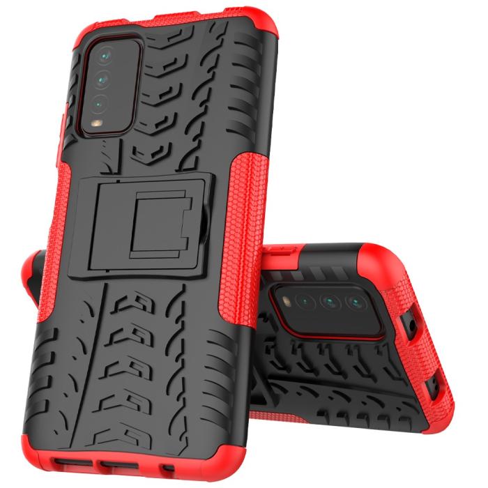 Bild 2,  Xiaomi Redmi 9T - Ultimata Stöttåliga Skalet med Stöd - Röd