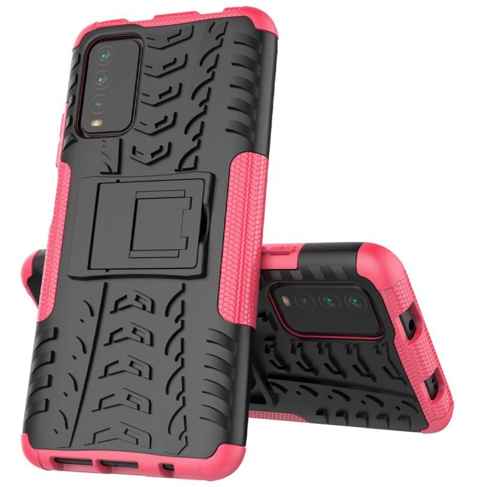 Bild 2,  Xiaomi Redmi 9T - Ultimata Stöttåliga Skalet med Stöd - Rosa