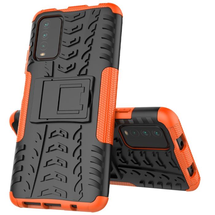 Bild 2,  Xiaomi Redmi 9T - Ultimata Stöttåliga Skalet med Stöd - Orange