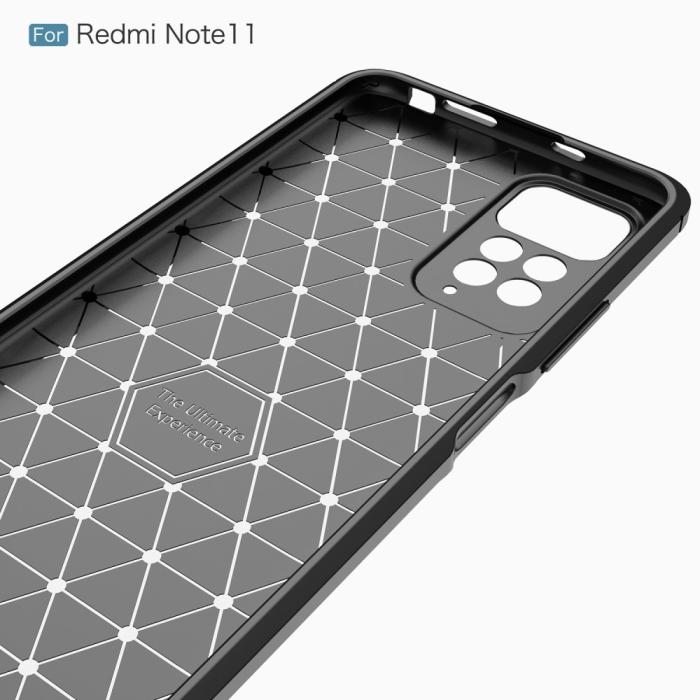 Bild 4,  Xiaomi Redmi Note 11 4G Skal Borstad Stål Textur Svart