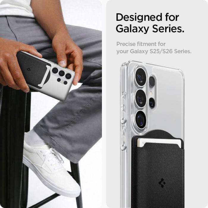 Bild 6, Spigen Spigen Magnetisk MagSafe Korthållare Urban Fit Wallet Svart