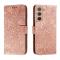  Samsung Galaxy S22 Fodral Flower Textur Roséguld