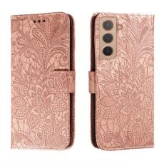  Samsung Galaxy S22 Fodral Flower Textur Ros&eacute;guld