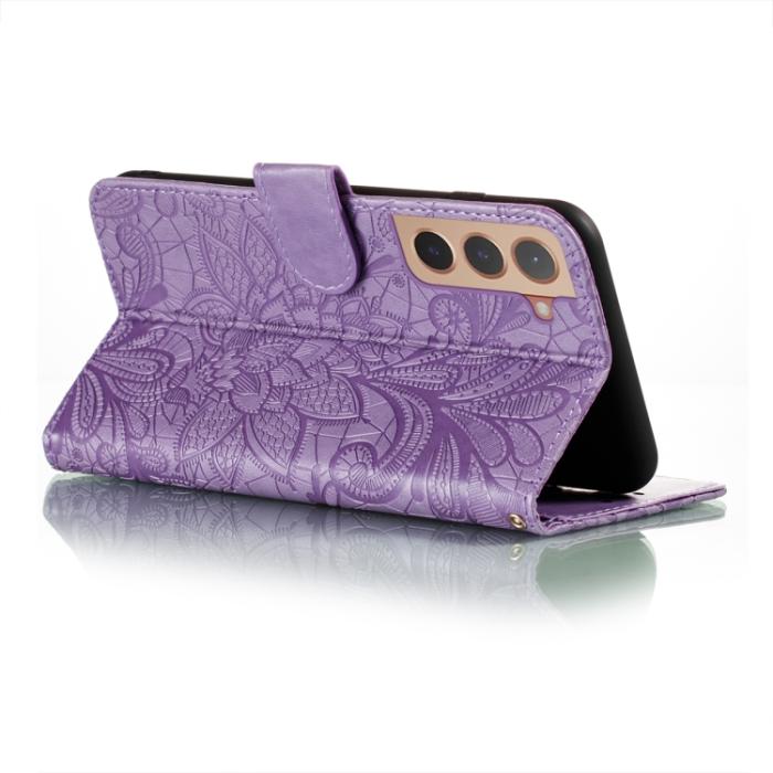 Bild 6,  Samsung Galaxy S22 Fodral Flower Textur Lila