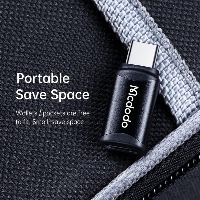 Bild 6, MCDODO Mcdodo MicroUSB Hona - USB-C Hane Adapter Svart