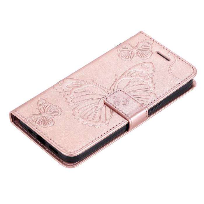 Bild 5,  Samsung Galaxy S23 Plus Fodral Tryckta Fjärilar Roséguld