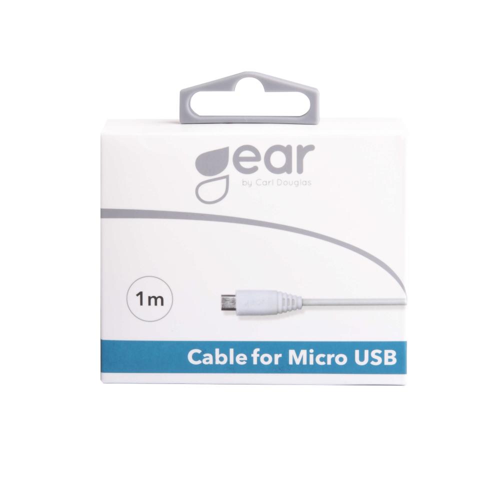 Gear GEAR Laddkabel MicroUSB 1m Kabel Vit