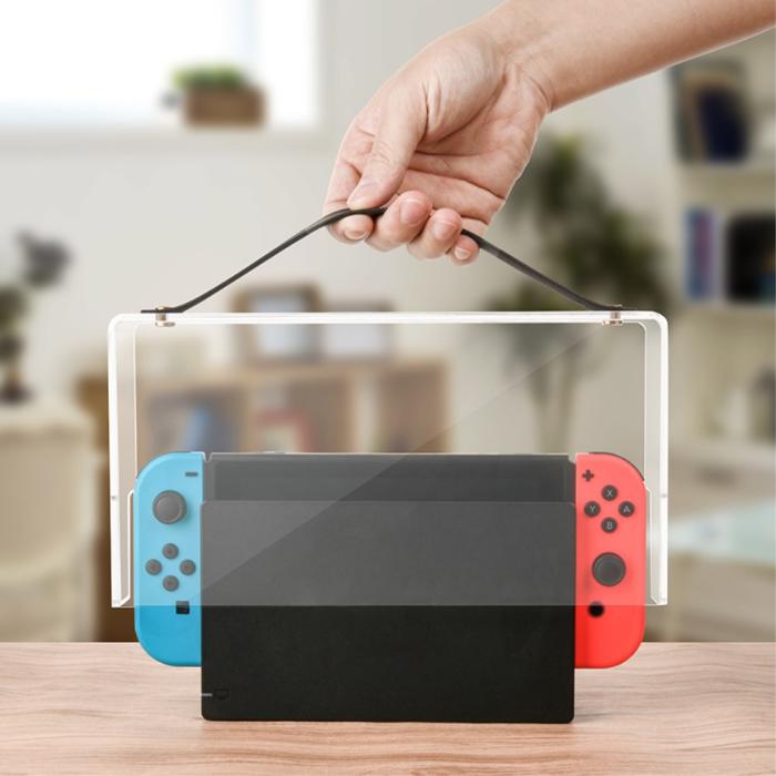 Bild 3,  Dammskydd Till Nintendo Switch I Akryl Med Rem Transparent