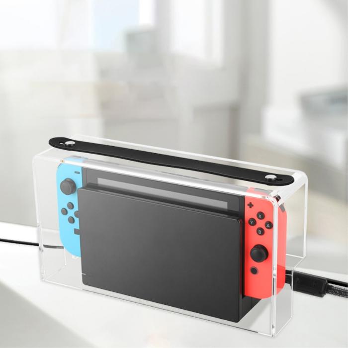 Bild 4,  Dammskydd Till Nintendo Switch I Akryl Med Rem Transparent
