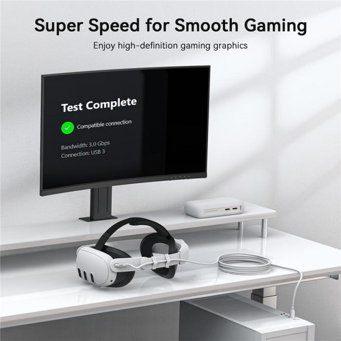Bild 4, AMVR AMVR 5m Link Kabel Till VR Headset USB-C Vit