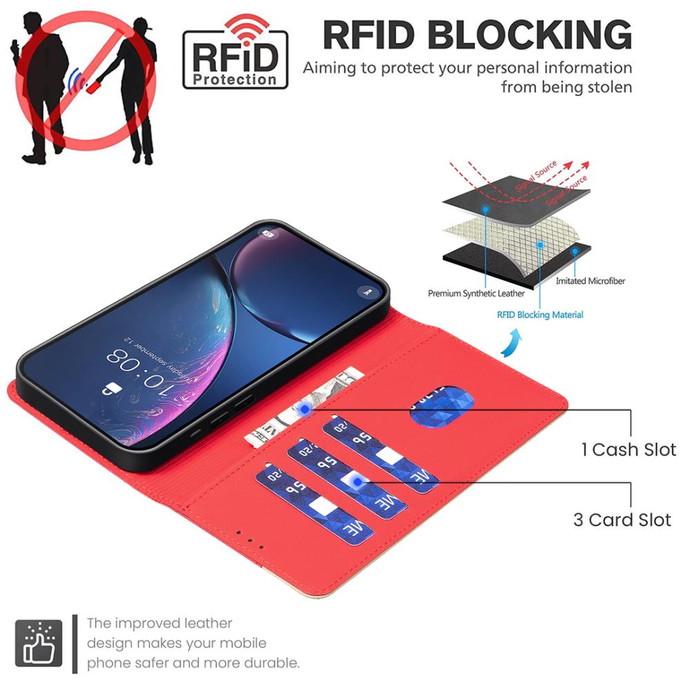 BINFEN BINFEN iPhone Air Fodral RFID Splicing Color Röd