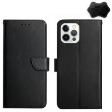  iPhone 14 Pro Max Fodral &Auml;kta L&auml;der Svart