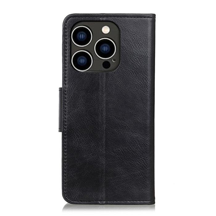 Bild 3,  iPhone 15 Pro Fodral Crazy Horse Läder Svart