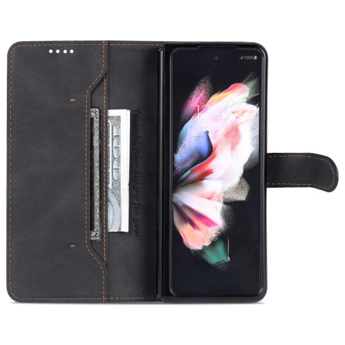 Bild 2, AZNS AZNS Galaxy Z Fold 5 Fodral Läder Svart