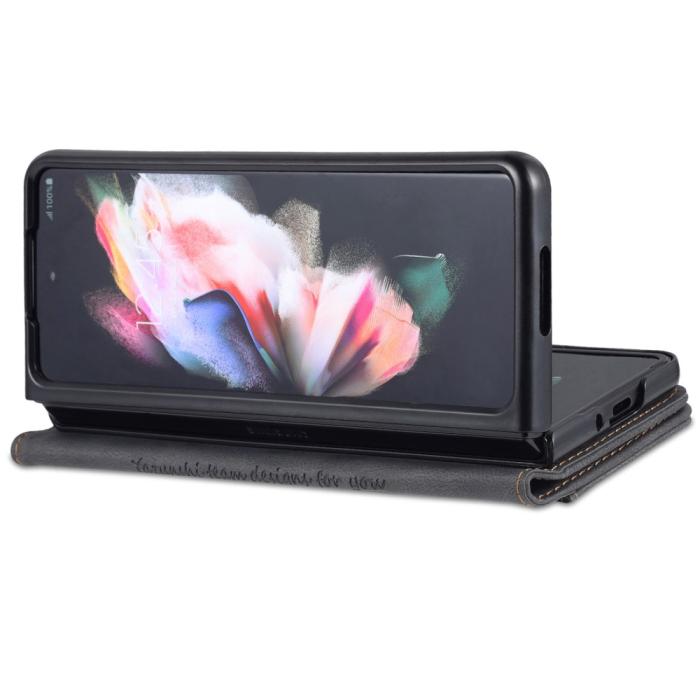 Bild 4, AZNS AZNS Galaxy Z Fold 5 Fodral Läder Svart