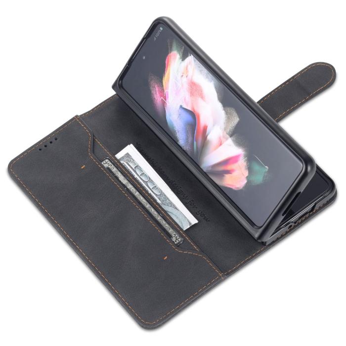 Bild 5, AZNS AZNS Galaxy Z Fold 5 Fodral Läder Svart