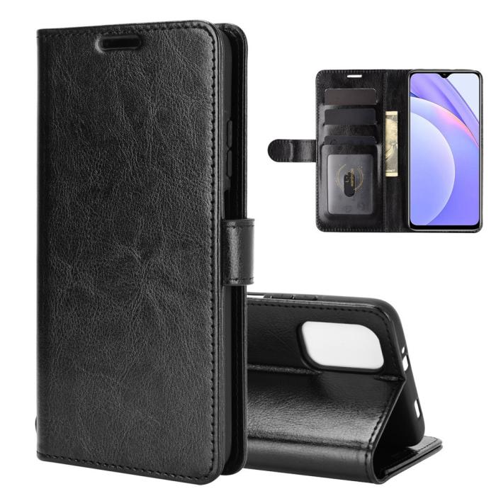 Bild 2,  Xiaomi Redmi 9T - Crazy Horse Läder Fodral - Svart