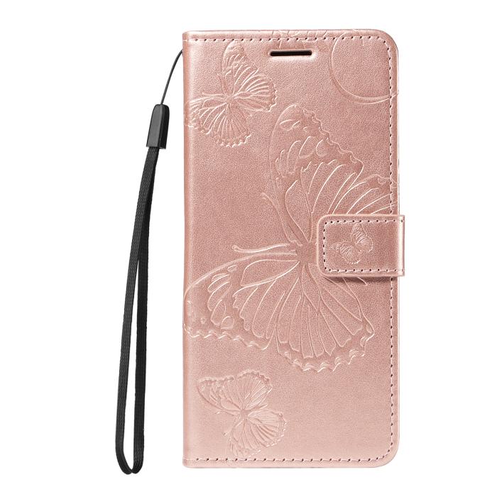 Bild 4,  Xiaomi 17T Fodral Läder Fjärilar Roséguld
