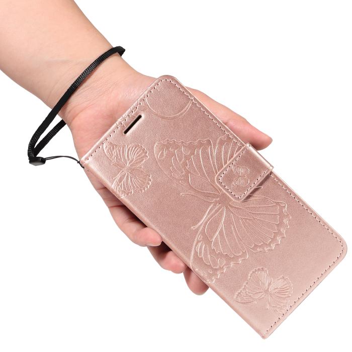 Bild 5,  Xiaomi 17T Fodral Läder Fjärilar Roséguld
