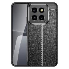  Xiaomi 14 Skal Litchi L&auml;der Textur Svart