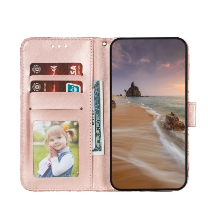 Bild 4,  Samsung Galaxy S22 Fodral Flower Textur Roséguld
