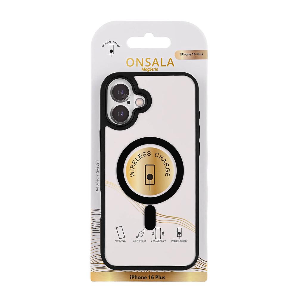Onsala Onsala iPhone 16 Plus Mobilskal Bumper MagSafe Svart/Transparent