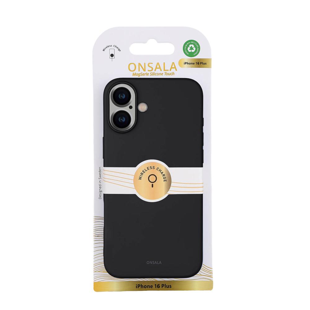 Onsala Onsala iPhone 16 Plus Mobilskal Med Silikonkänsla Svart