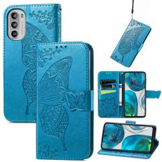  Motorola Moto G52/G82 Fodral Fj&auml;ril Tryck Bl&aring;