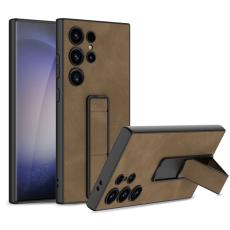 GKK GKK Galaxy S24 Ultra Skal L&auml;der Kickstand Matt Brun