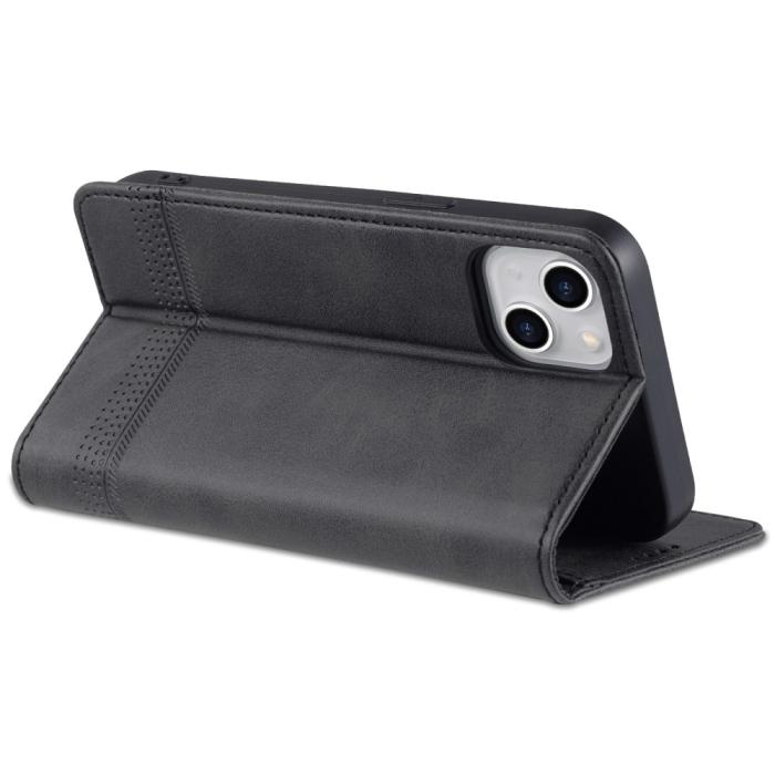 Bild 4, AZNS AZNS iPhone 15 Plus Fodral Flip Läder Svart