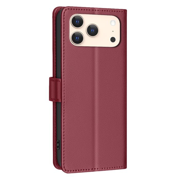 Bild 3, BINFEN BINFEN iPhone 17 Pro Max Fodral RFID Läder Röd