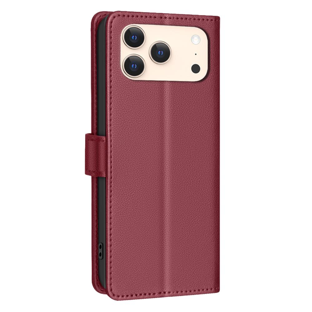 BINFEN BINFEN iPhone 17 Pro Max Fodral RFID Läder Röd