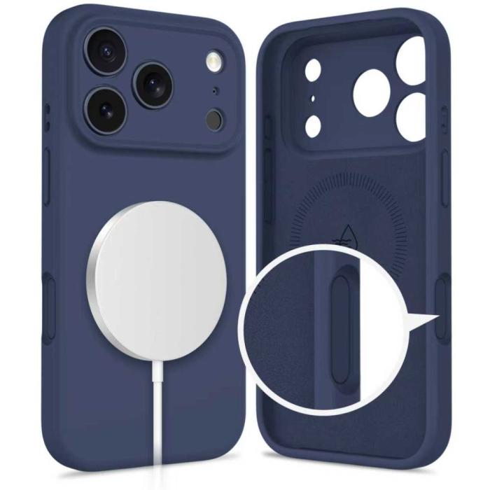 Bild 2, Tech-Protect Tech-Protect iPhone 17 Pro Skal MagSafe Silicone Deep Blue