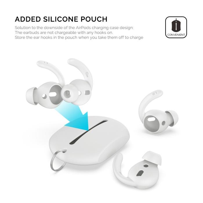 Bild 6, AHASTYLE AHASTYLE AirPods 2/1 2-PACK Öronpluggar Silikon Storlek S Vit