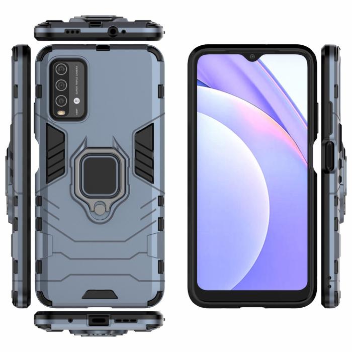 Bild 4,  Xiaomi Redmi 9T - Hybrid Ring Skal - Blå