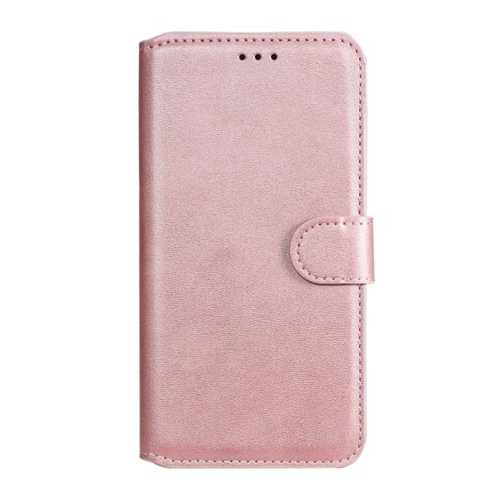 Bild 2,  Xiaomi Redmi 9T - Solid Läder Fodral - Roséguld