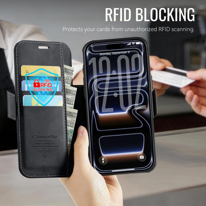 Bild 4, CASEME CASEME iPhone 17 Pro Skal RFID Plånbok Svart